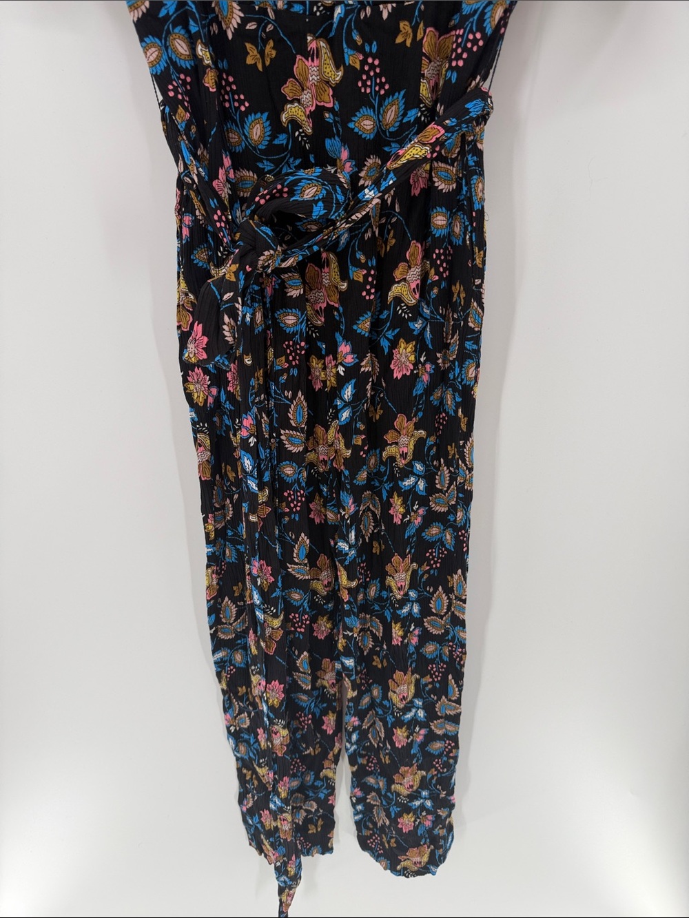 Boden Women's Alice Floral Print V-neck Jumpsuit - Black Crinkle Gauze Multi - 6 - Picture 4 of 10
